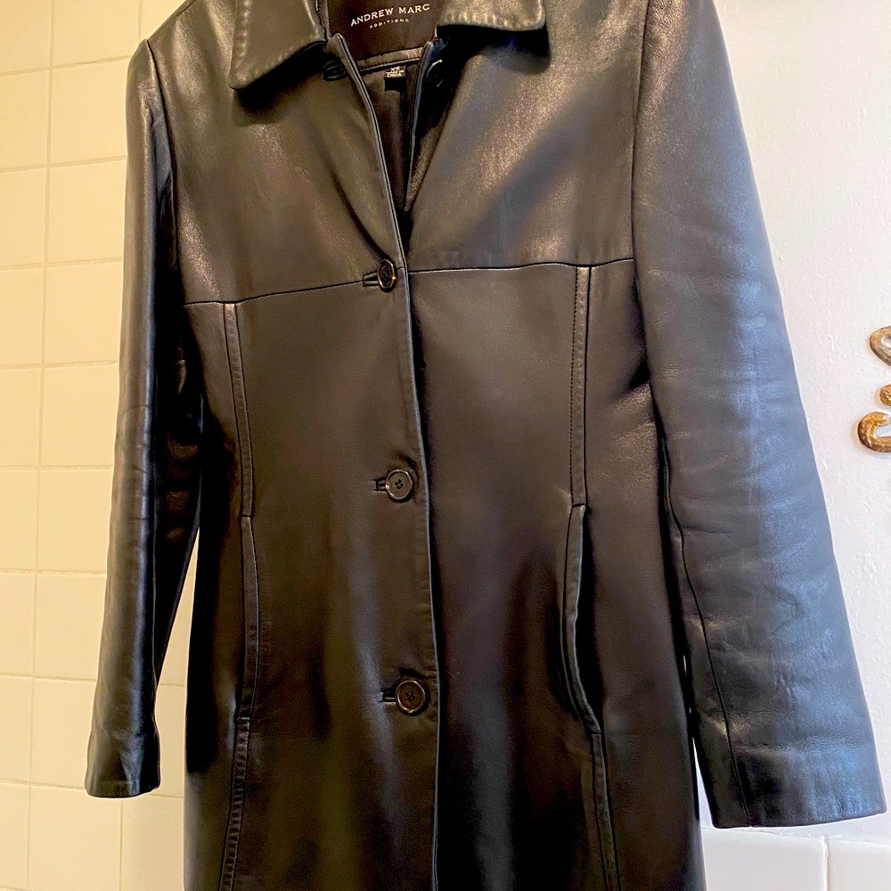 Andrew Marc black leather jacket